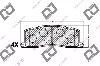 Комплект тормозных колодок DJ PARTS BP1404